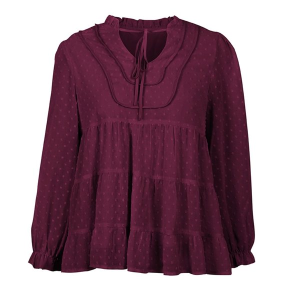 VINTAGE BOHO CHIC LAYERED BELL SLEEVED BLOUSE - Picture 6 of 8